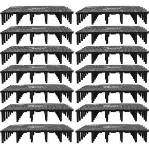 TEHAUX Aquarium Under Gravel, 10pcs Fish Tank Bottom Plate, PVC Fish Tank Bottom, Splicing Fish Tank Divider Bottom Grid Aquarium Stand Black