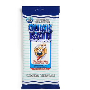 International Veterinary Sciences IVS Quick Bath Dog Towelettes, Removes Odor, Extra Thick and Heavy Duty for Small/Medium Dogs, Made in the USA, 10 Count Pack in Kuwait