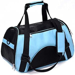 Pet Carrier Airline Approved Cat Carrier Dog Carrier for Medium Small Cats Small Puppy Kitten,Dog Cat Pet Travel Carrier (Small, Blue)