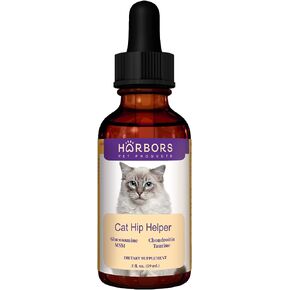 Harbor's Cat Hip Helper - Cat Joint Supplement Liquid for Fast Pain Relief, Smooth Younger Hips. Natural Nutrients, Glucosamine, MSM, Chondroitin, Hyaluronic Acid, Yummy Organic Beef Flavor - 59 ml in Kuwait