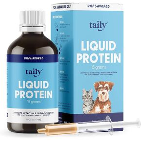 Taily AminoPets Liquid Protein Supplements for Dogs, Cats - Muscle, Tissue and Joint - Natural Muscle Building Supplement - Made in USA Hydrolyzed Protein Collagen (8 oz.) in Kuwait