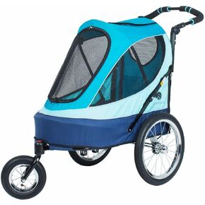 Petique Pet Jogger/Stroller, Bike Trailer, Shock Absorbing Bike Wheels, Large Entry Way, Peek-a-Boo Window, Small/Medium/Large Dogs, Cats and Pets, Supports up to 77LBS in Kuwait