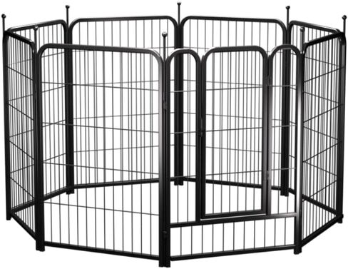PawGiant Dog Fence Playpen 24"/32"/40" Indoor Outdoor for Small/Medium/Large Dogs, Metal Pet Puppy Cat Exercise Fencing Gate Crate Cage Outside RV, Camping, Yard, Garden in Saudi Arabia