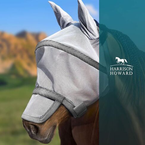 Harrison Howard Maskology Supreme Horse Fly Mask Stellar UV Protection with Detachable Nose Cover Fuchsia Pink M Cob in Saudi Arabia