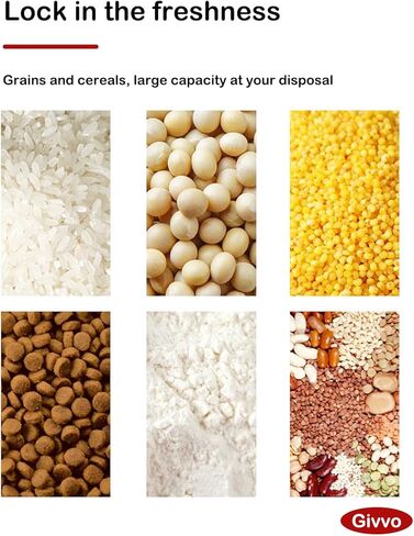 حاوية تخزين طعام الكلاب سعة 13 رطلًا من جيففو، حاوية طعام الحيوانات الأليفة قابلة للطي مع غطاء منزلق، حاويات طعام الكلاب مع مغرفة طعام جاف للقطط ومعظم الحيوانات الأليفة، رمادي 10-13 رطل in Kuwait