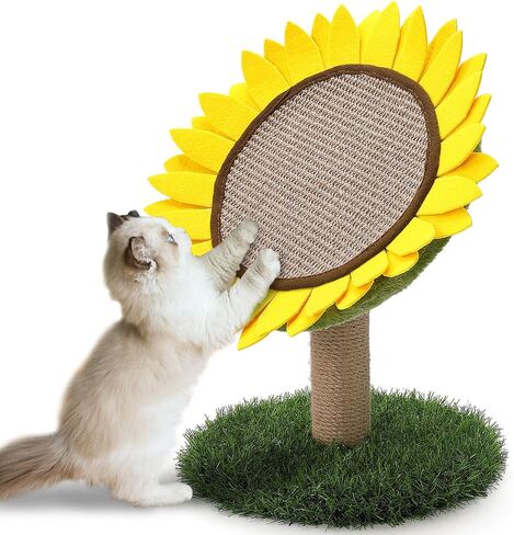 Cat Scratching Post, Sunflower Claw Scratching Post for Kitty, Natural Sisal Scratcher Board, Cute Furniture Interactive Activity Pad Toys for Kitten & Cat, 18x12 Inch in Kuwait