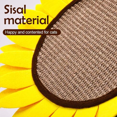 Cat Scratching Post, Sunflower Claw Scratching Post for Kitty, Natural Sisal Scratcher Board, Cute Furniture Interactive Activity Pad Toys for Kitten & Cat, 18x12 Inch in Kuwait