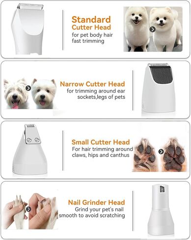 ار سي بلاجا مجموعة تشذيب شعر الكلاب مع شاشة LED، اداة تشذيب مخالب منخفضة الضوضاء - قابلة لاعادة الشحن - ماكينة حلاقة اظافر هادئة لاسلكية للكلاب والقطط والحيوانات الاليفة الاخرى in Kuwait
