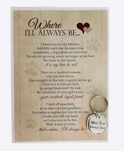 Where I'll Always Be Pet Loss Sentiment with Keychain - Heartfelt Pet Sympathy/Pet Memorial Gift (Cat) in Saudi Arabia