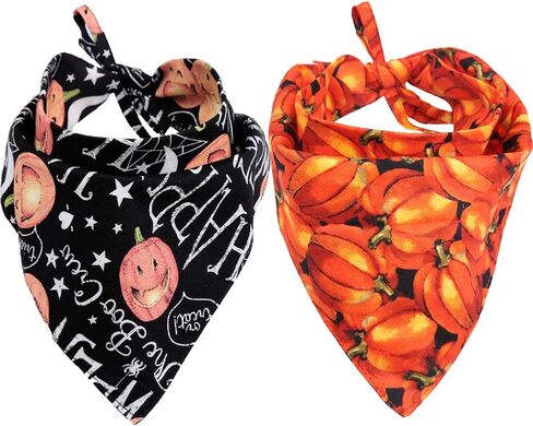 2 Pack Halloween Dog Bandana Reversible Triangle Bibs Scarf Accessories in Saudi Arabia