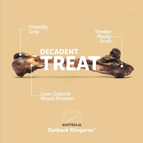 Roam Pet Treats Large Roo Chopper - مضغ عظمة الكنغر النائية للكلاب، مكون واحد، طبيعي بالكامل، خالي من الحبوب، وخالي من الغلوتين in Saudi Arabia