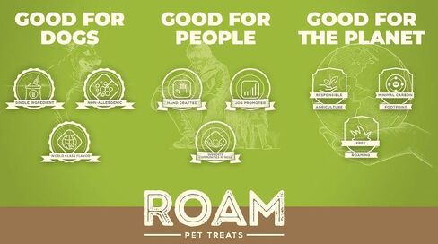 Roam Pet Treats Large Roo Chopper - مضغ عظمة الكنغر النائية للكلاب، مكون واحد، طبيعي بالكامل، خالي من الحبوب، وخالي من الغلوتين in Saudi Arabia
