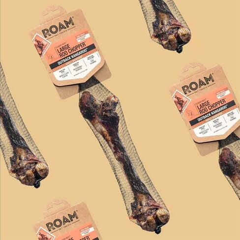 Roam Pet Treats Large Roo Chopper - مضغ عظمة الكنغر النائية للكلاب، مكون واحد، طبيعي بالكامل، خالي من الحبوب، وخالي من الغلوتين in Saudi Arabia