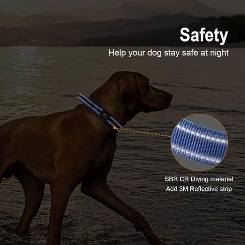 DAGANXI Dog Collar Adjustable Soft Neoprene Padded Breathable Reflective Strip Nylon Collar for Small Medium Large Dogs, with Airtags Case and Dog Poop Bags Dispenser (Large, Red/Black) in Kuwait