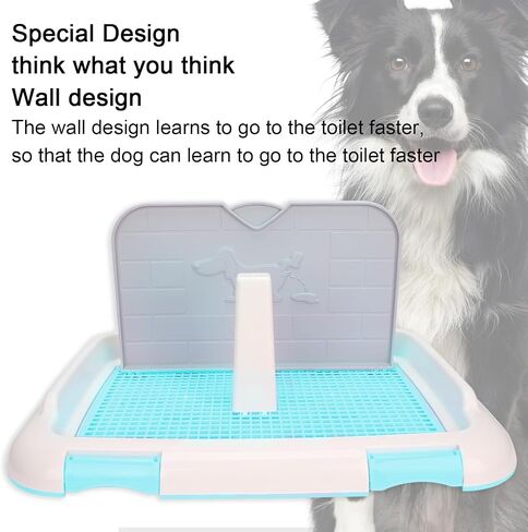Indoor Dog Potty Tray, Miniature Poodle Dog Pad Holder Tray, Puppy Training Anti Slide Plastic Potty Tray Dog Toilet, Dog Litter Box for Small and Medium Dogs (Black) in Saudi Arabia