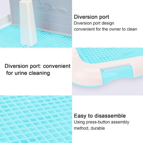 Indoor Dog Potty Tray, Miniature Poodle Dog Pad Holder Tray, Puppy Training Anti Slide Plastic Potty Tray Dog Toilet, Dog Litter Box for Small and Medium Dogs (Black) in Saudi Arabia