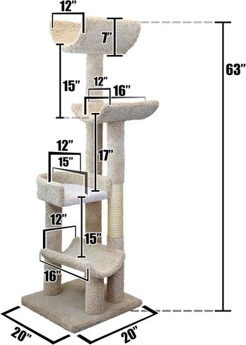 New Cat Condos 190121-Brown Cat Climbing Tree in Kuwait