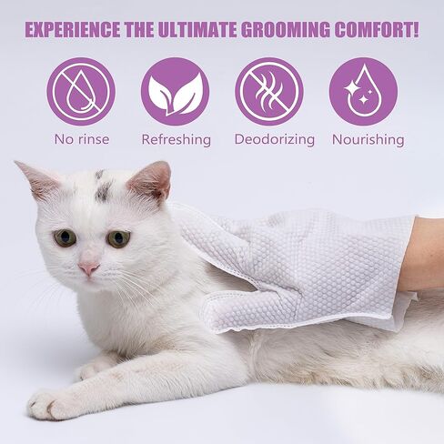 مناديل مبللة للعناية بالحيوانات الأليفة - قطعتان مناديل مبللة للاستحمام للقطط والكلاب بدون شطف - مناديل مبللة للكلاب للتنظيف وإزالة الروائح الكريهة وتغذية الفراء - مناديل مبللة للحيوانات الأليفة غير معطرة للأقدام والمؤخرة والجسم in Kuwait