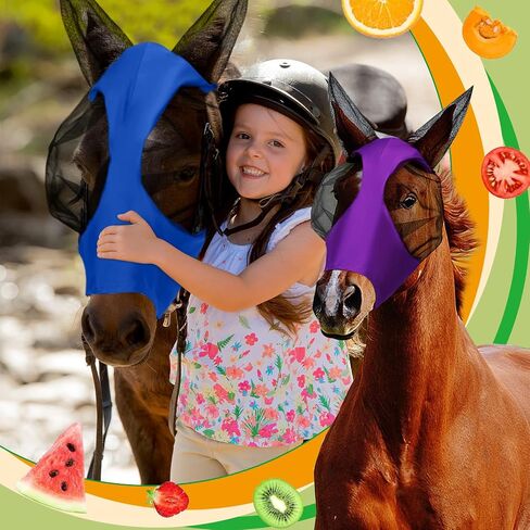 Sanwuta 12 Pcs Horse Fly Masks for Horses Comfortable Fly Masks for Horses with Ears UV Protection Elasticity Horse Face Mask Horse Masks Covering for Horses Bulk Riding Supplies(Medium) in Saudi Arabia