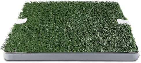 Dog Grass Pee Pad Potty - Artificial Grass Patch for Dogs - Pet Litter Box Training Pads Best for Puppy Indoor Turf - Fresh Fake Porch Lawn Toilet Mat Bathroom Tray - Doggie Trainer Balcony Patio Mats in Kuwait