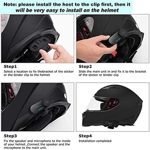 FreedConn Group Motorcycle Helmet Bluetooth Headset, FX 2-10 Riders Motorbike Intercom Universal Pairing, Ultra-Thin Fashion Communication System with Noise Cancellation, IP67 Waterproof, Music Share in Saudi Arabia