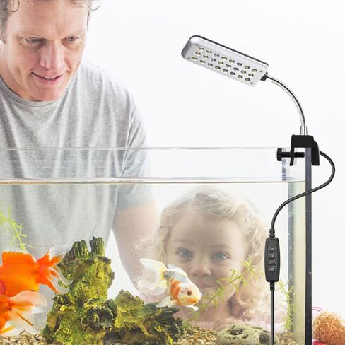 DaToo Aquarium Light Clamp Fish Tank Light أبيض وأزرق LED 3W حوض السمك كليب على الضوء مع 3 أوضاع إضاءة ومؤقت وخافت، ضمان لمدة سنة واحدة in Saudi Arabia