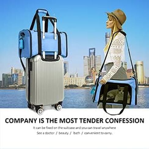 Cat Carrier Dog Carrier Pet Carrier Cat Bags for Small Medium Cats Dogs Puppies of 15 Lbs,of Airline Approved Small Dog Bag Soft Sided,Collapsible Travel Puppy Carrier (Medium, Black) in Kuwait