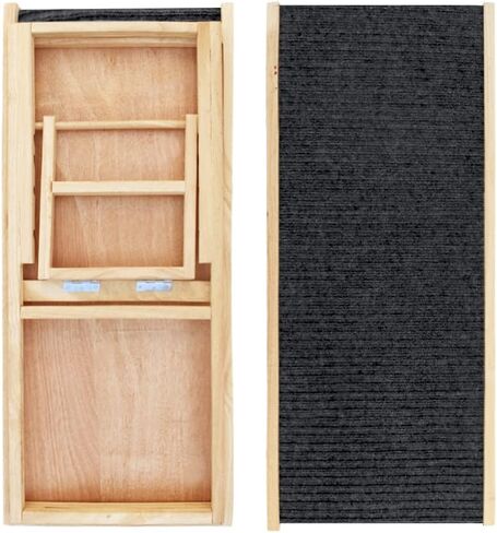 ExiBryony Pet Ramp Large Size-Portable Folding Nonslip Wooden Ramp for Dogs & Cats Up to 100 Lbs 40"Long and Height Adjustable from 13.8"to 21.7",Suit for Indoor Outdoor Bed Couch Car Use in Kuwait