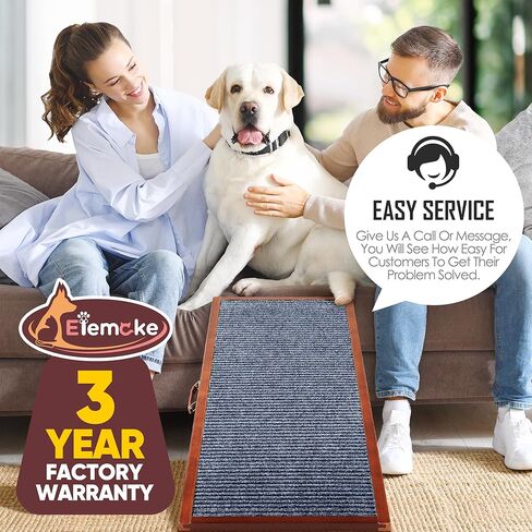 منحدر للكلاب للسرير، سلالم خشبية صلبة قابلة للتعديل بطول 45 بوصة للحيوانات الأليفة وسلالم للكلاب غير قابلة للانزلاق وقابلة للطي مع سجادة للأريكة والسيارات الداخلية والخارجية والحيوانات الأليفة الصغيرة والمتوسطة والكبيرة يصل وزنها إلى 220 رطلاً - الارتفاع  in Kuwait