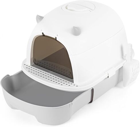 صندوق فضلات القطط مع غطاء، صندوق فضلات القطط المحمول للسفر، نونية مغلقة للقطط، مرحاض للقطط سهل التنظيف in Kuwait