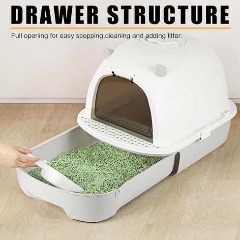 صندوق فضلات القطط مع غطاء، صندوق فضلات القطط المحمول للسفر، نونية مغلقة للقطط، مرحاض للقطط سهل التنظيف in Kuwait