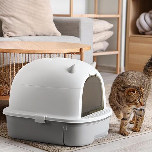 صندوق فضلات القطط مع غطاء، صندوق فضلات القطط المحمول للسفر، نونية مغلقة للقطط، مرحاض للقطط سهل التنظيف in Kuwait