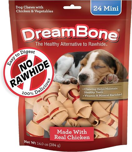 DreamBone Mini Chews With Real Chicken 24 Count, Rawhide-FreeChews For Dogs in Saudi Arabia