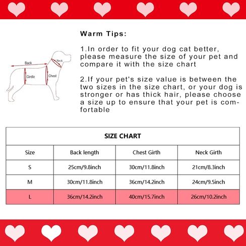 Dxhycc Dog Knitted Sweater Heart Puppy Sweater Warm Soft Pet Holiday Clothes for Small Cats and Dogs (Pink, S) in Saudi Arabia