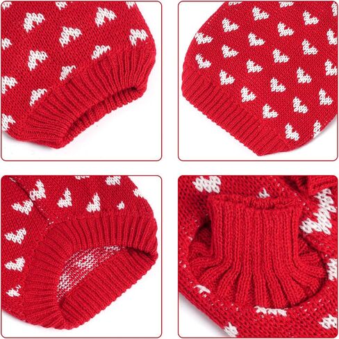 Dxhycc Dog Knitted Sweater Heart Puppy Sweater Warm Soft Pet Holiday Clothes for Small Cats and Dogs (Pink, S) in Saudi Arabia