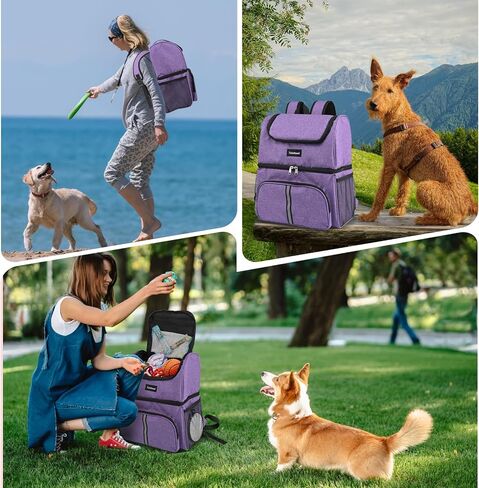 Dog Bags For Traveling Dog Diaper Bag Airline Approved Dog Food Travel Bag with 2 Food Storage Containers Bag Pet Camping Essentials Hiking Accessories Dog Mom Gift Gray in Kuwait