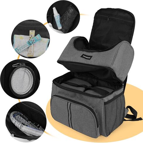 Dog Bags For Traveling Dog Diaper Bag Airline Approved Dog Food Travel Bag with 2 Food Storage Containers Bag Pet Camping Essentials Hiking Accessories Dog Mom Gift Gray in Kuwait