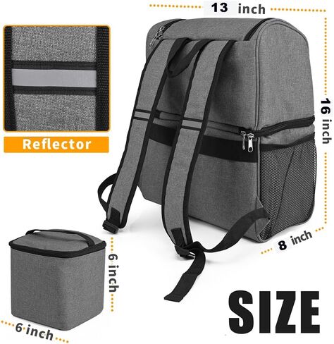 Dog Bags For Traveling Dog Diaper Bag Airline Approved Dog Food Travel Bag with 2 Food Storage Containers Bag Pet Camping Essentials Hiking Accessories Dog Mom Gift Gray in Kuwait