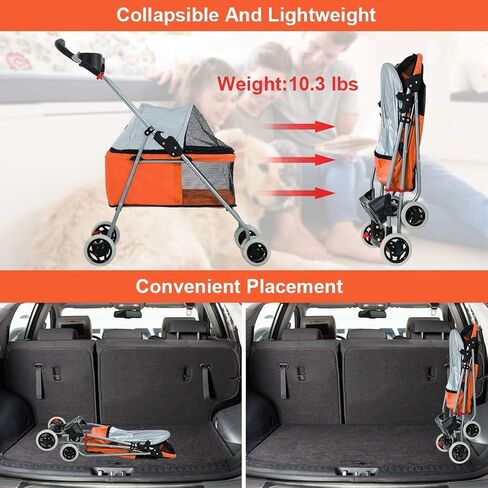 BestPet Foldable Pet Stroller for Small/Medium Dogs and Cats Up to 33 lbs in Saudi Arabia
