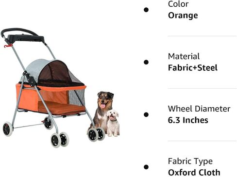 BestPet Foldable Pet Stroller for Small/Medium Dogs and Cats Up to 33 lbs in Saudi Arabia