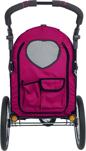 Petique Pet Jogger/Stroller, Bike Trailer, Shock Absorbing Bike Wheels, Large Entry Way, Peek-a-Boo Window, Small/Medium/Large Dogs, Cats and Pets, Supports up to 77LBS in Kuwait