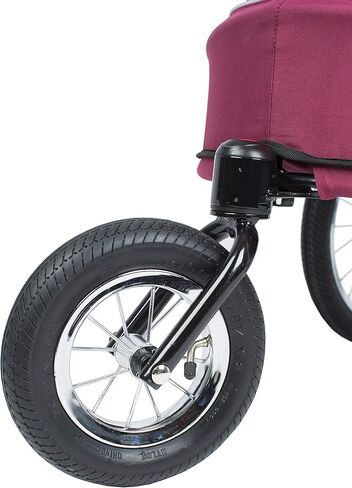 Petique Pet Jogger/Stroller, Bike Trailer, Shock Absorbing Bike Wheels, Large Entry Way, Peek-a-Boo Window, Small/Medium/Large Dogs, Cats and Pets, Supports up to 77LBS in Kuwait