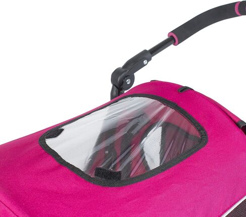 Petique Pet Jogger/Stroller, Bike Trailer, Shock Absorbing Bike Wheels, Large Entry Way, Peek-a-Boo Window, Small/Medium/Large Dogs, Cats and Pets, Supports up to 77LBS in Kuwait