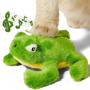 Vealind Interactive Cat Toys Green Frog for Indoor Cat Built-in Catnip with Automatic Crock Touch to Activate Lifelike Sound Toy with Soft Plush Kitty Hanging Toy for Kitten in Kuwait