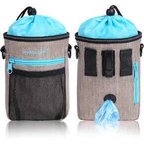 حقيبة علاج الكلاب من فيفاغلوري، حقيبة تدريب مع حزام خصر قابل للتعديل وحزام كتف عاكس، موزع أكياس نفايات الكلاب مدمج، حر اليدين و4 طرق للارتداء، أسود in Kuwait