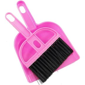 Pet Cage Broom Brush Dustpan Set - Small Cat Litter Sweeper for Pet Cage Clean and Car Keyboard Brush (Blue) in Saudi Arabia