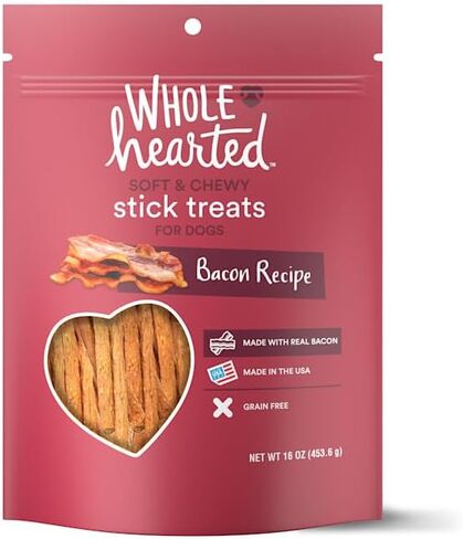 WholeHearted Grain Free Soft and Chewy Bacon Recipe Dog Stick Treats, 16 oz in Saudi Arabia