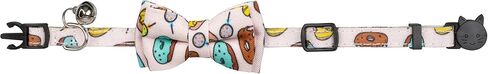 Cat Collar Pink with Bowtie Bell Safety Breakaway Kitten 7-11in Dot Colorful Adjustable Leopard-Pink in Saudi Arabia