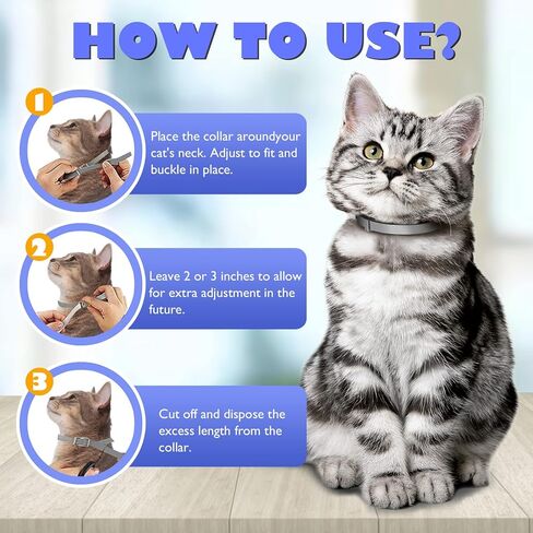 Cadorabo Flea and Tick Collar for Cats Kittens, 8 Months of Cat Flea Collar Protection 2 Collars Made with Premium Plant Based Essential Oil Waterproof and Natural Treatment Prevention Free Comb in Kuwait