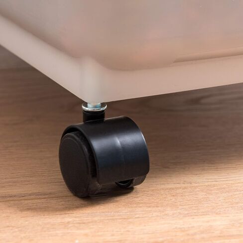 IRIS USA 42 Lbs / 55 Qt WeatherPro Airtight Pet Food Storage Container with Attachable Casters, For Dog Cat Bird and Other Pet Food Storage Bin, Keep Pests Out, Translucent Body, Pearl/Almond in Kuwait